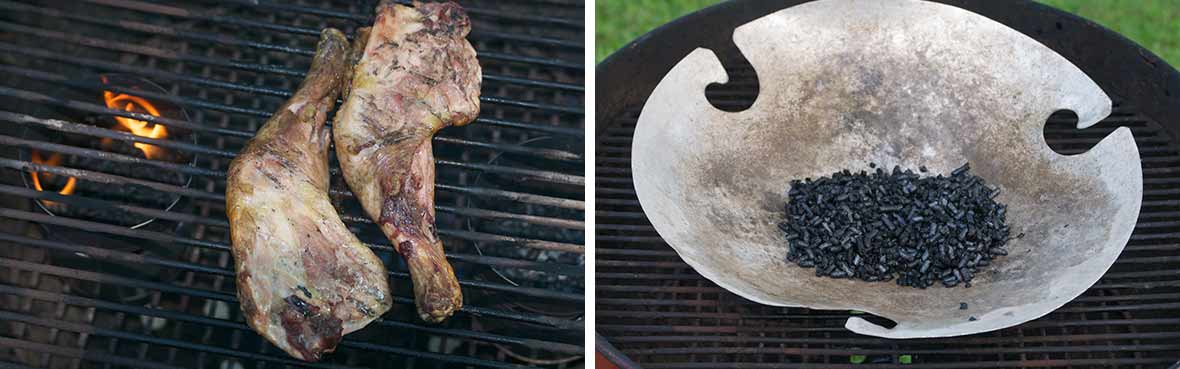Färdig biokol producerad i en vanlig klotgrill.