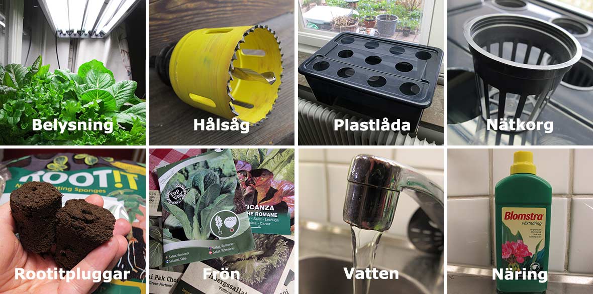 Allt man behöver för att starta hydroodling.